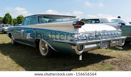 PAAREN IM GLIEN, GERMANY - MAY 19: Full-size car Oldsmobile 98 (Fifth generation), rear view, \