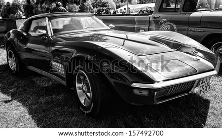 PAAREN IM GLIEN, GERMANY - MAY 19: A sports car Chevrolet Corvette Stingray Coupe, (black and white) \