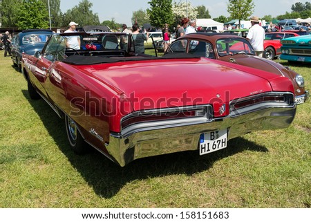 PAAREN IM GLIEN, GERMANY - MAY 19: Full-size car Buick Le Sabre Custom 1967, Cabrio, back view, \
