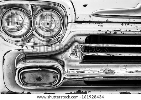 PAAREN IM GLIEN, GERMANY - MAY 19: Headlights classic pickup truck Chevrolet Apache 31, \