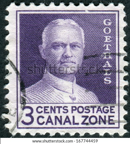 PANAMA CANAL ZONE - CIRCA 1934: Postage stamp printed in Panama Canal Zone, dedicated to 20th anniversary of the Panama Canal opening, shows George Washington Goethals, circa 1934