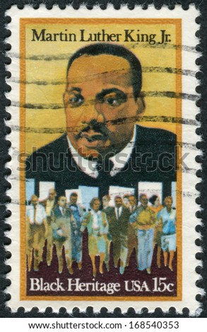 Usa - Circa 1979: Postage Stamp Printed In Usa, Shows Dr. Martin Luther King, Jr. And Civil Rights Marchers, Circa 1979