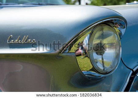PAAREN IM GLIEN, GERMANY - MAY 19: Detail of the front of the full-size luxury car Cadillac Series 62, (Fifth generation), \