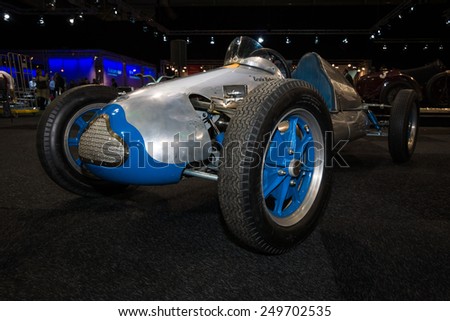 MAASTRICHT, NETHERLANDS - JANUARY 08, 2015: Racing car Cooper Mk V, 1951. International Exhibition InterClassics & Topmobiel 2015