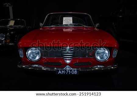 MAASTRICHT, NETHERLANDS - JANUARY 08, 2015: Sports car Alfa Romeo Sprint GTA, 1968. International Exhibition InterClassics & Topmobiel 2015