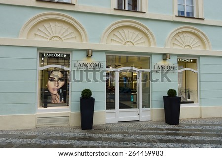 PRAGUE - SEPTEMBER 20, 2014: Lancome boutique. Lancome Paris is a French luxury perfumes and cosmetics house that distributes products internationally.