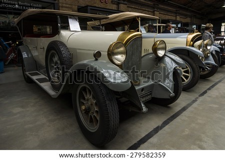 BERLIN - MAY 10, 2015: Vintage car of the German manufacturer NAG D4 10/45 Phaeton. 28th Berlin-Brandenburg Oldtimer Day