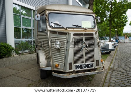 BERLIN - MAY 10, 2015: Vintage van Citroen H Van (HY 72), 1973. The most popular post-war French model of the van. Years of production: from 1947 to 1981