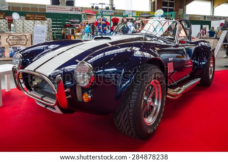 PAAREN IM GLIEN, GERMANY - MAY 23, 2015: Vintage car Ford / Shelby AC Cobra. The oldtimer show in MAFZ.