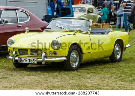 PAAREN IM GLIEN, GERMANY - MAY 23, 2015: Sports car Triumph Spitfire 4 Mark I. The oldtimer show in MAFZ.