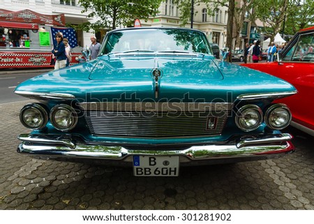 BERLIN - JUNE 14, 2015: Luxury car Imperial Custom 4-door Southampton, 1961. The Classic Days on Kurfuerstendamm.