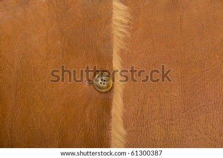 The texture of the old, brown leather. Fragments of fur and buttons.