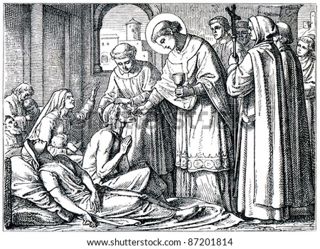 Old engravings. Depicts Saint Charles Borromeo. The book \