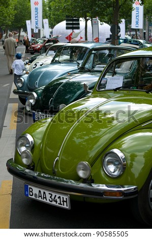 BERLIN - MAY 28: Different cars Volkswagen Beetle, the exhibition \