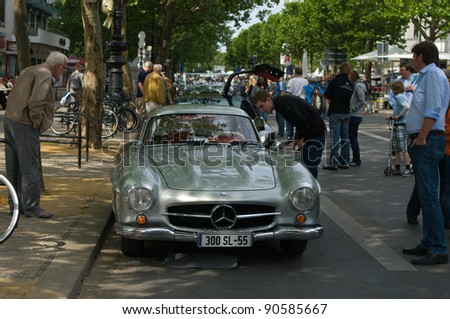 BERLIN - MAY 28: Sports coupe Mercedes-Benz W198 (300SL), the exhibition \