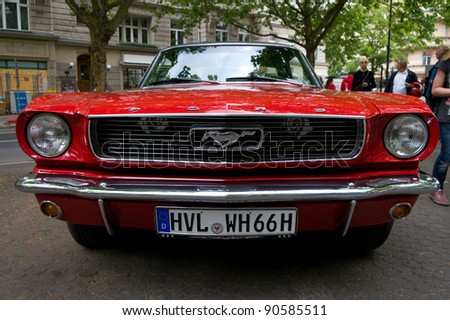 BERLIN - MAY 28: Ford Mustang GT in 1968, the exhibition \