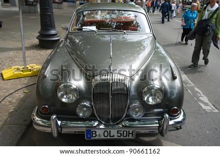 BERLIN - MAY 28: Sports Car Jaguar XK 140 DHC, the exhibition \
