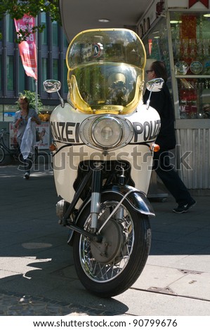 BERLIN - MAY 28: Police motorcycle, the exhibition \
