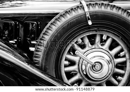 BERLIN - MAY 28: Spare wheel car Mercedes-Benz S, the exhibition \