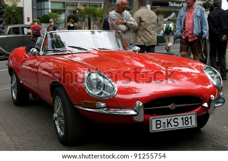 BERLIN - MAY 28: A sports car Jaguar E-Type Roadster, the exhibition \