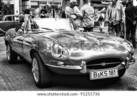 BERLIN - MAY 28: A sports car Jaguar E-Type Roadster, the exhibition \