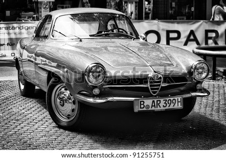 BERLIN - MAY 28: Car Alfa-Romeo Giulietta SS (Black and White), the exhibition \