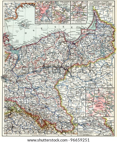 Map of the North-East Germany. Publication of the book \