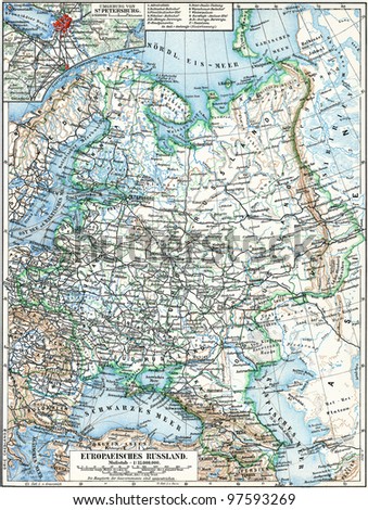 Map of the European part of Russian Empire. Publication of the book 