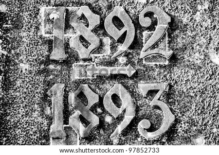 Beautiful writing on the wall 1892-1893. Black and white.