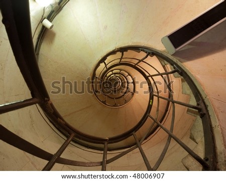 Arch of Triumph, Paris (France): view of the internal stairway from the ground floor
