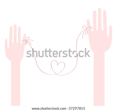 love heart fingers. Couple#39;s finger in heart