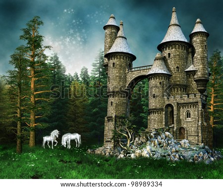 Fantasy Castle Cartoon