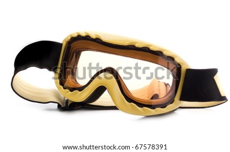 ski goggles clipart. stock photo : ski goggles yellow on a white background