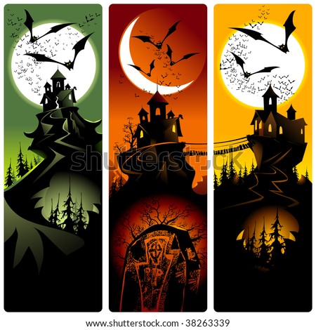 stock vector Halloween backgrounds with castle