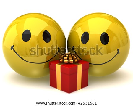 سمايلاااااات ليكم Stock-photo--smileys-with-gift-42531661