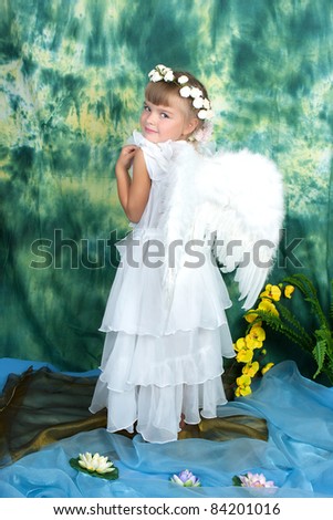 cute girl with angel wings is back