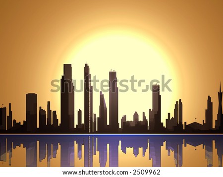 new york city skyline outline. stock photo : city skyline
