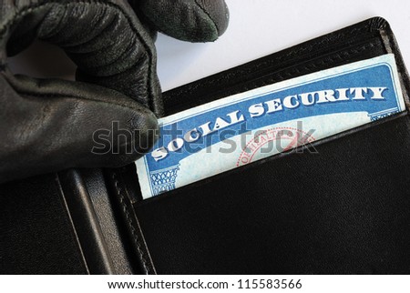Social Security theft concept of identity theft