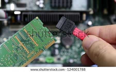 Computer technician repairing concept of troubleshooting and maintenance
