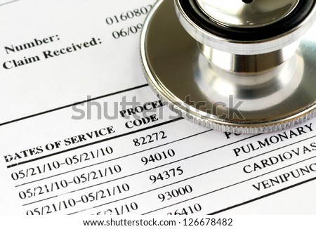 Bill from the doctor concepts of rising medical cost
