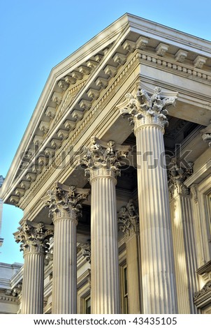 Neoclassical architecture with columns from the City Hall in New York City
