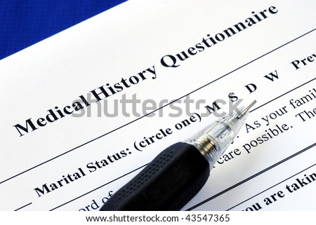 File the health insurance claim form with a pencil