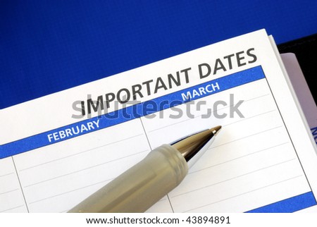 Write down some important dates in the notebook