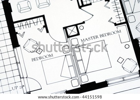 A floor plan focused on the master bedroom