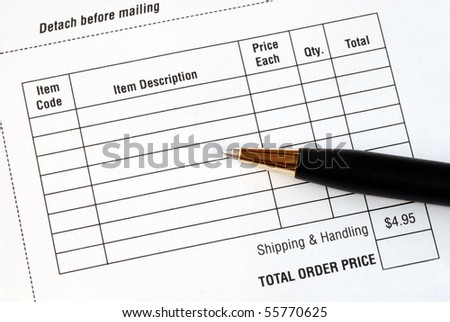Fill in the purchase items in an order form