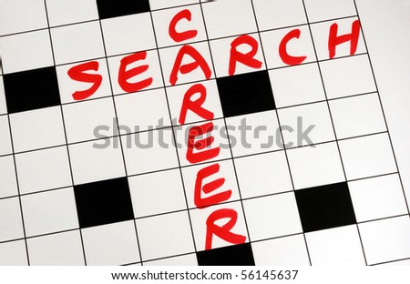 Write the words Career Search on a crossword puzzle