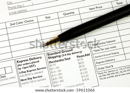 Fill in the order form concepts of making a purchase