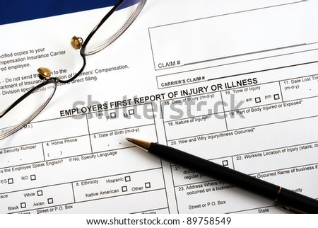 Fill in the workmen compensation injury claim form