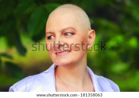 Portrait of the breast cancer survivor with positive attitude.