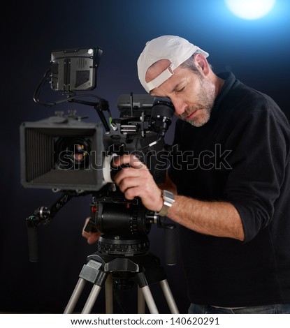 camera operator working with a cinema camera